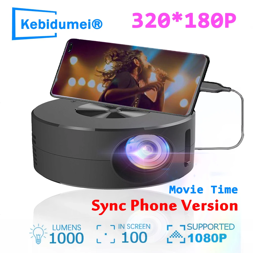 

Wire Projectors 180P Mini Projector 4K Outdoor 360 Home theater projectors Cinema USB Video Projector For Movies For IOS Android