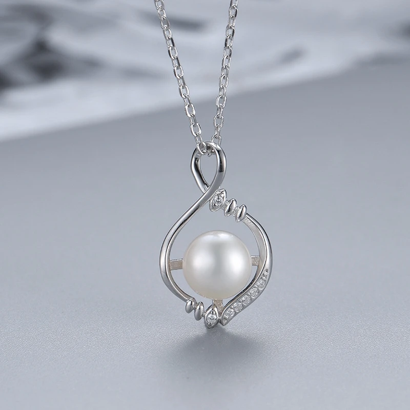 

Genuine 100% 925 Sterling Silver Pearl Necklaces Trendy Gold Silver Pendant Necklace For Women Party Silver 925 Jewelry Gifts