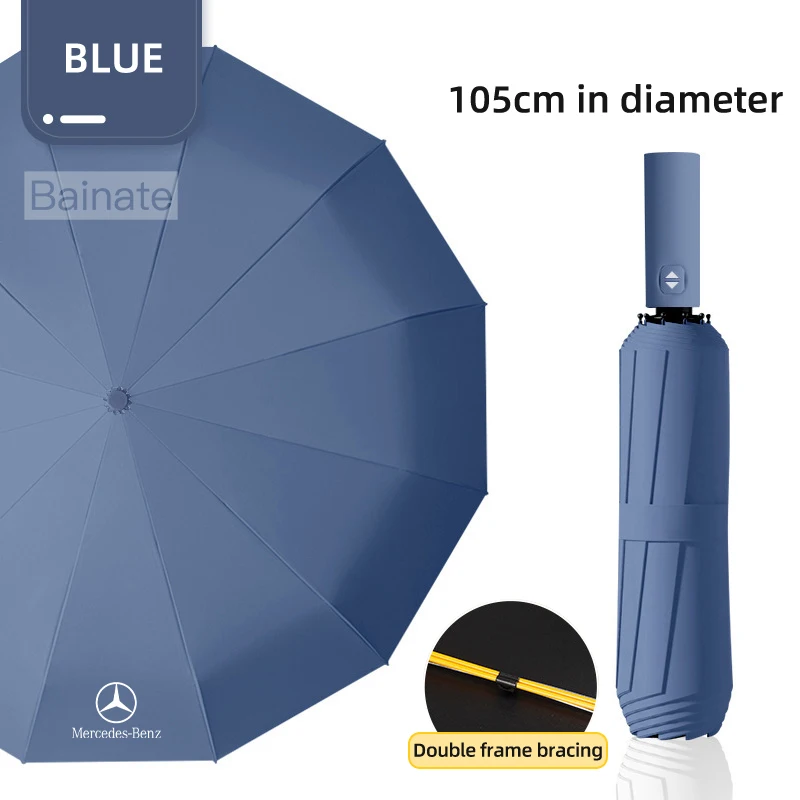 

Ветрозащитный дождевой полностью автоматический компактный 3-х складной зонт для Mercedes Benz AMG A C E S Class GL SLK CLA CLS GLA GLB GLC GLE GLK