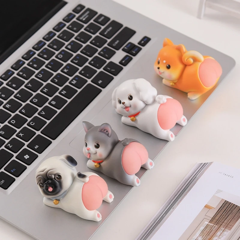 

Animal Cute Healing Can Pinch Q Play Ass Puppy Ornaments Office Computer Desktop Ornament Decompression Resin Process Decoration