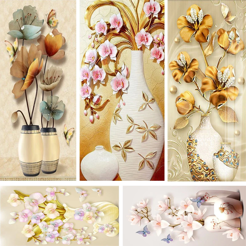

5D DIY Diamond Painting Colorful Flower Embroidery Full Square Round Acrylic Rhinestone Cross Stitch kits Mosaic Home Decoration