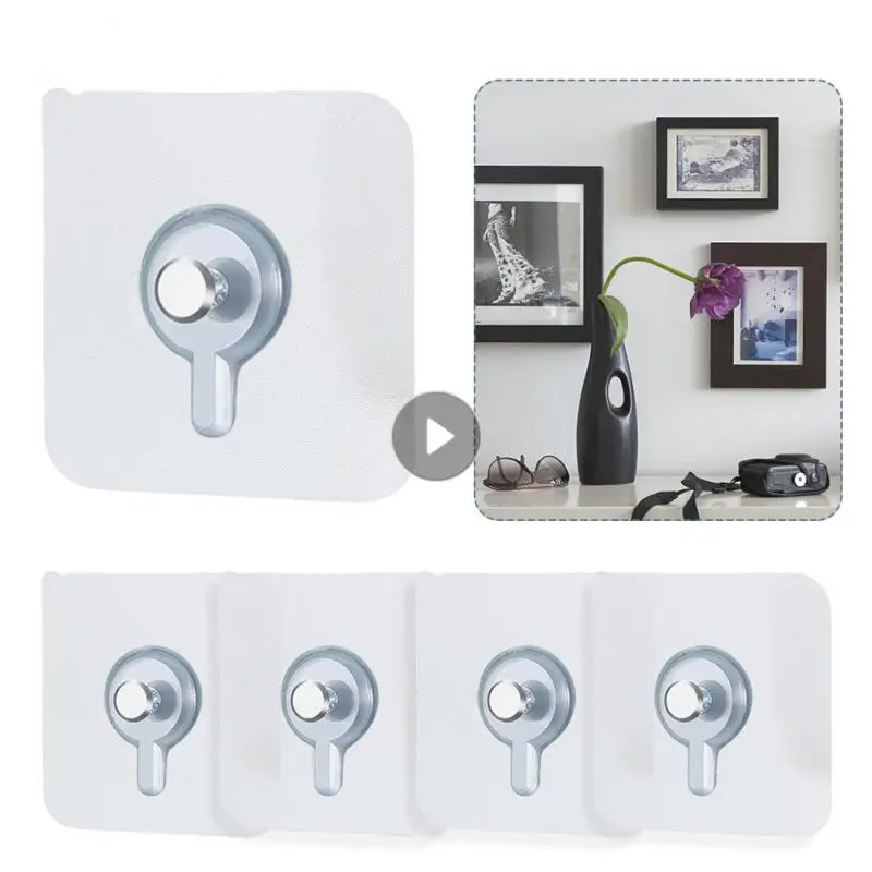 

10pcs Nails Hook Screw Stickers Hook PVC Strong Adhesive Multi-Purpose Hook Seamless Waterproof Durable Hook Hanger Home Storage