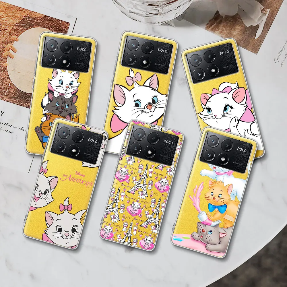 Мультяшный чехол с котом Мари для Xiaomi Poco X6 F3 F5 X3 X5 M5s F4 GT X4 NFC Pocophone F1 M3 F2 M4 Pro M5