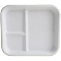 cream white dinner dish enamel compartment plate