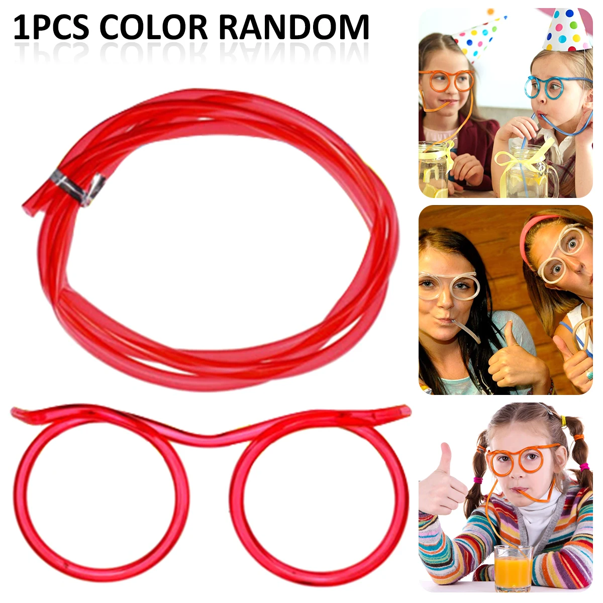 

Straw Glasses Children Fun Loop Drinking Straw Eye Glasses Decoration Art Straws Toy Novelty Eyeglasses Straw for Kids Party