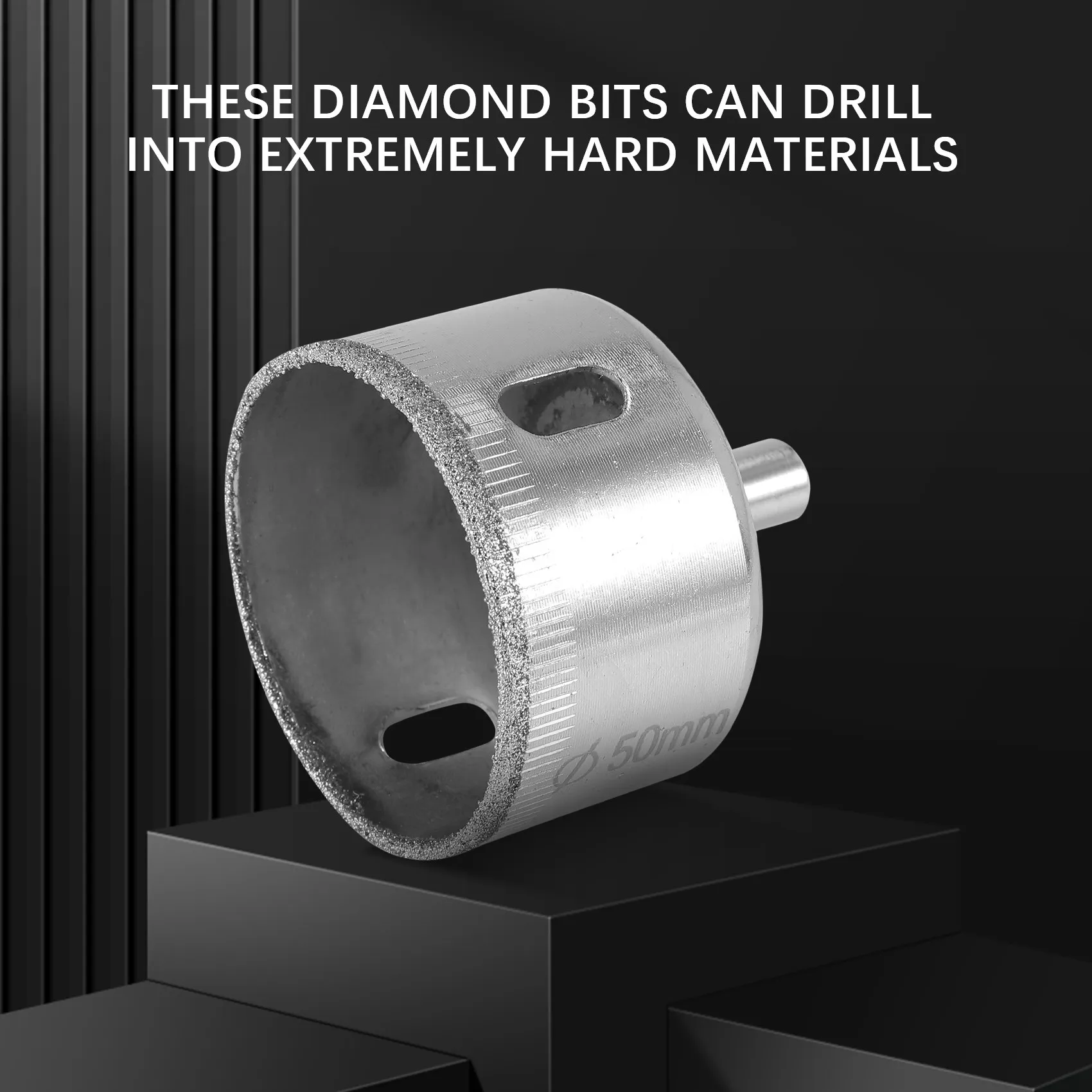 Алмазная пила для отверстий набор из 10 насадок 3-50 мм резки плитки керамики