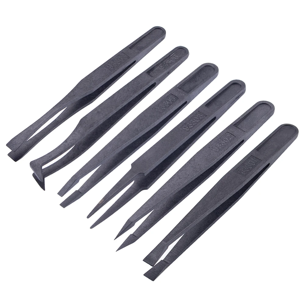 

1pc Anti-Static Carbon Fiber Tweezers Precision Maintenance Industrial Repair Tool Sharp Durable 120mm Tweezers