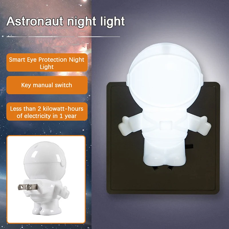 

Mini LED Astronaut Night Lights Energy Saving Decoration Light Plug In Charging Bedside Table Lamp Kids Bedroom Decor Luminaires
