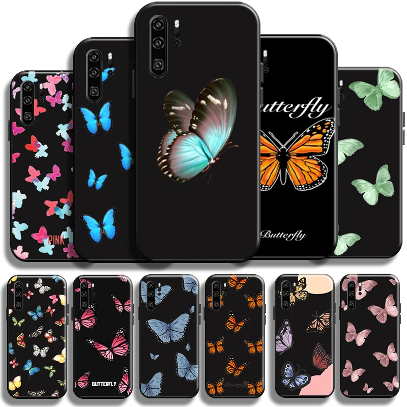 

Simplicity Pretty Butterfly For Huawei P30 P30 Lite P30 Pro Phone Case Cover Carcasa Black Full Protection Shell Funda Coque