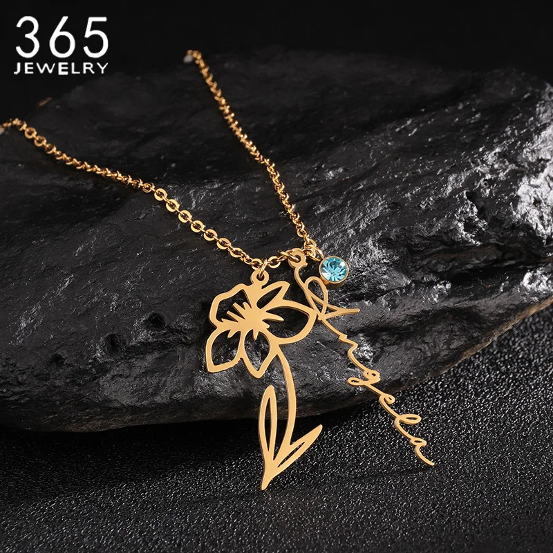 

Женское колье с подвеской в виде цветка, из нержавеющей стали