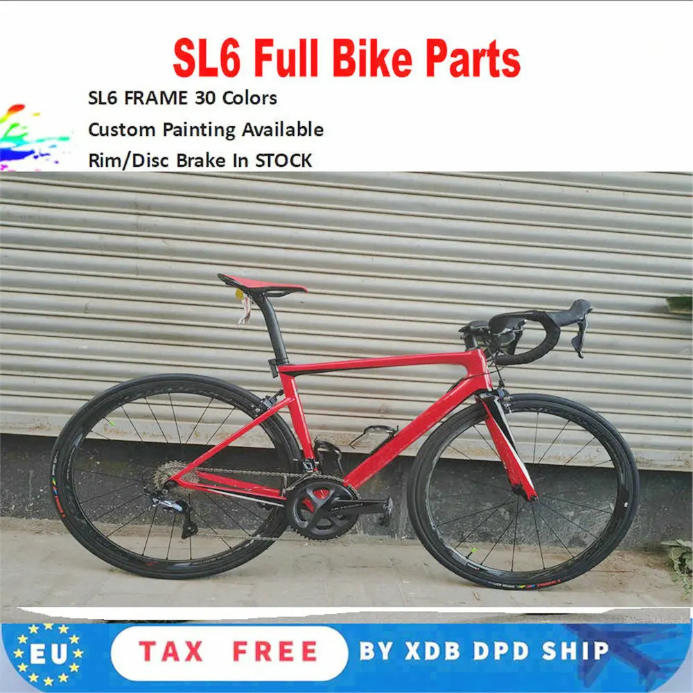 

T1000 Rim Brake Sl6 Carbon Complete Bike Racing Road Full Bike Red Glossy with R7010 groupset