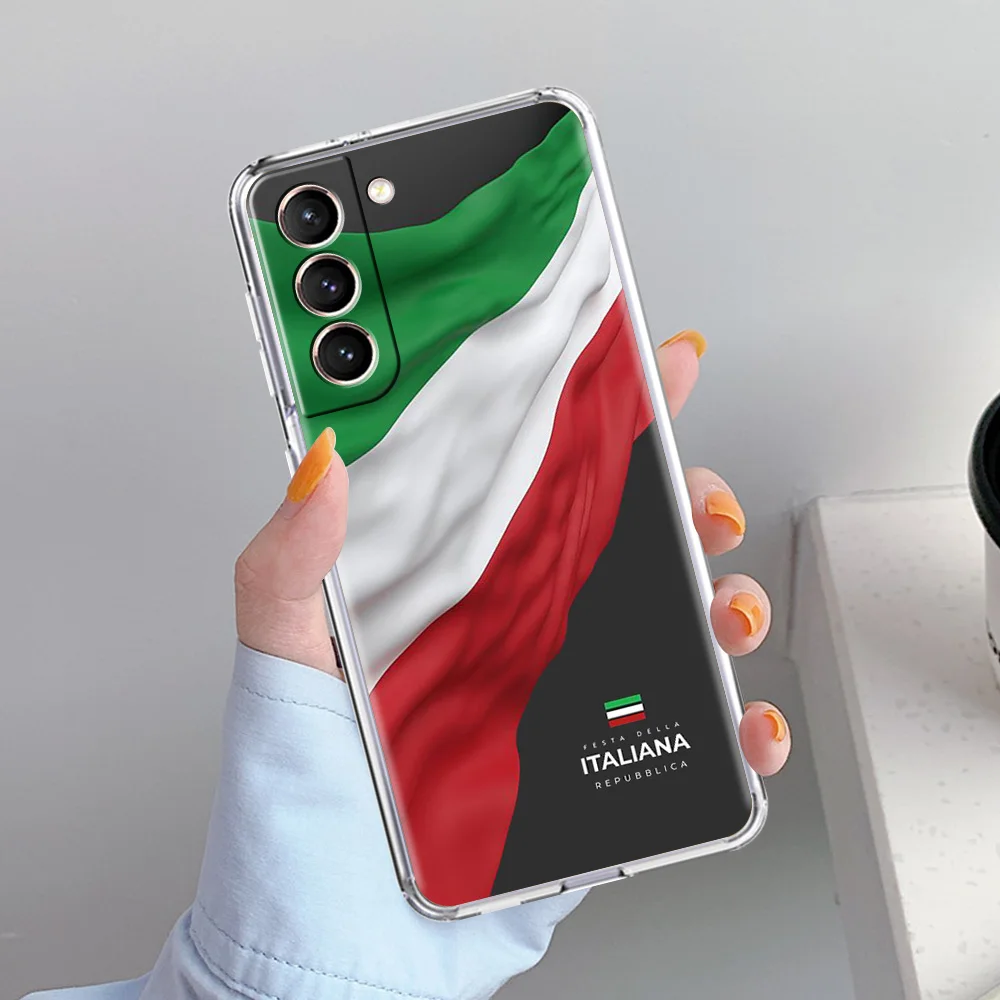 Фото Чехол для телефона Samsung Galaxy S26 S25 S24 S23 S22 Ultra S20 S21 FE 5G Plus, мягкий прозрачный чехол с итальянским флагом №4