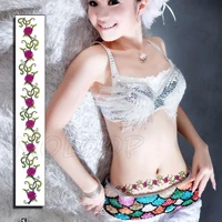 waist band waterproof temporary tattoo sticker rose flower vine plant art fake tatoo water transfer tatto for women girl
