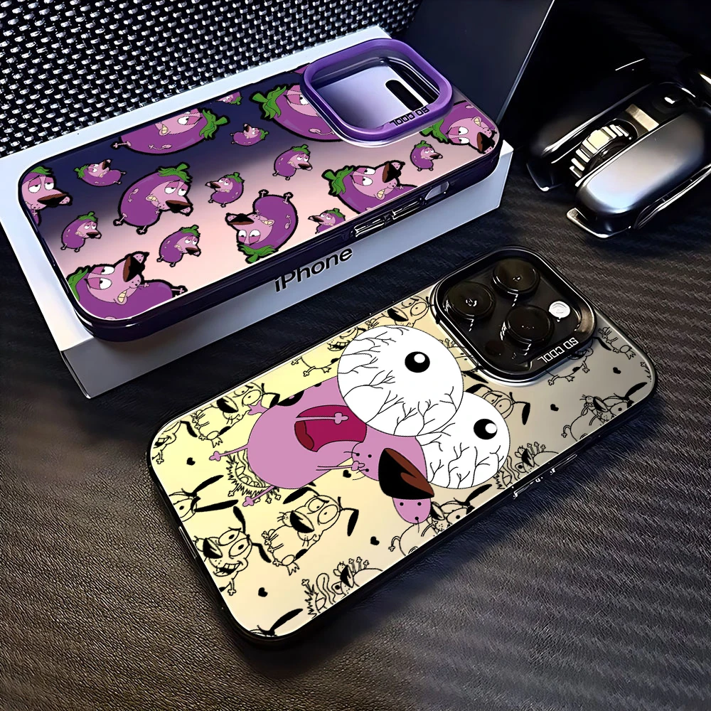Чехол для телефона CARTOON COURAGEOUS c-cowardlys Dog iPhone 16 15 14 13 12 11 Pro Max X XR XSMAX 8 7 Plus Candy Matte