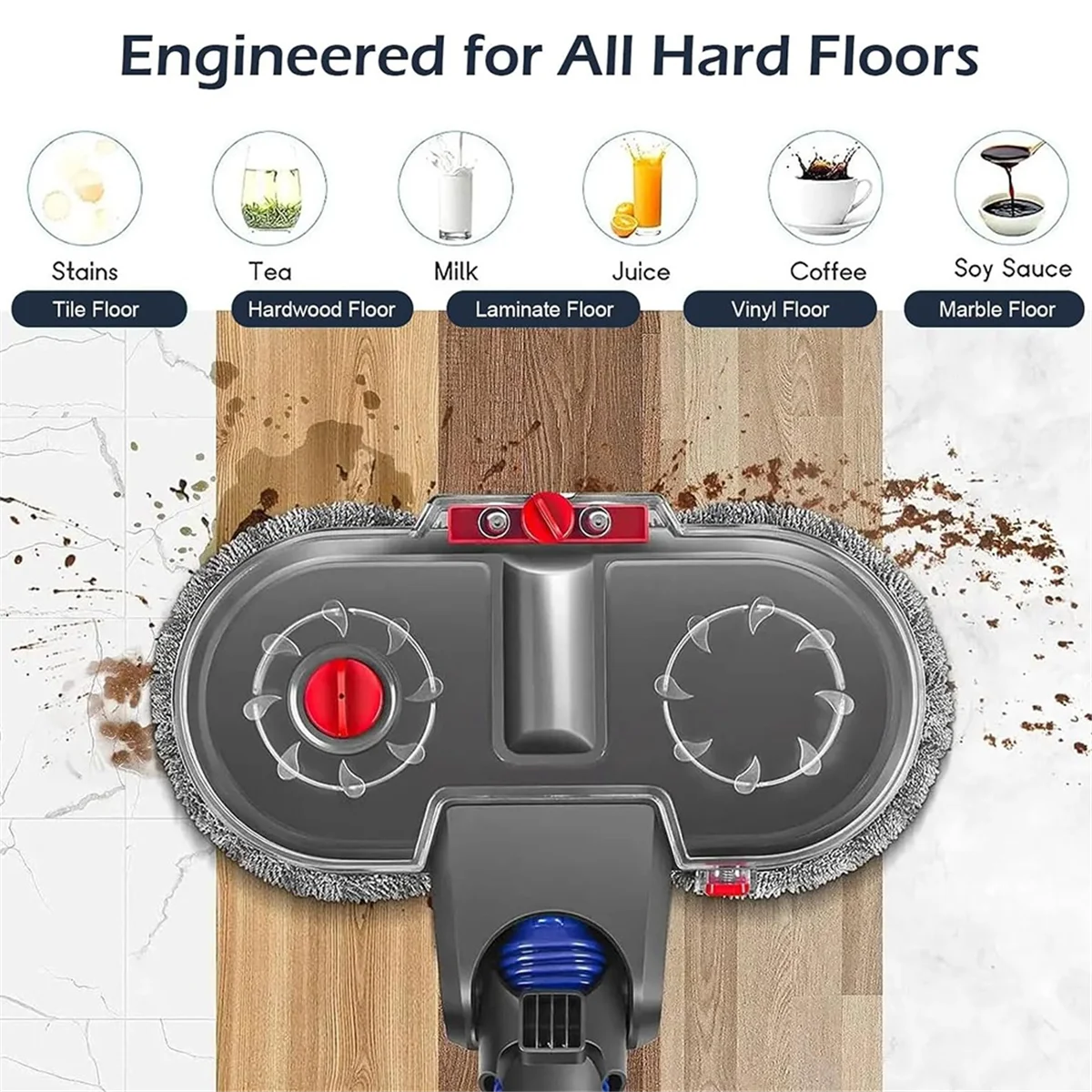 Электрическая насадка на швабру для Dyson V7 V8 V10 V11 V12 V15 двойной вращающийся