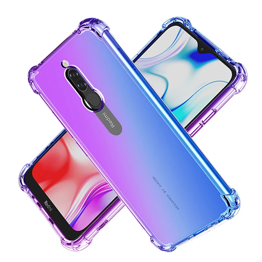 

Clear Cute Gradient Redmi 8 Phone Case Slim Anti Scratch Flexible TPU Cover Shockproof Case for Xiaomi Redmi 8A 8 7A 7 6 Pro