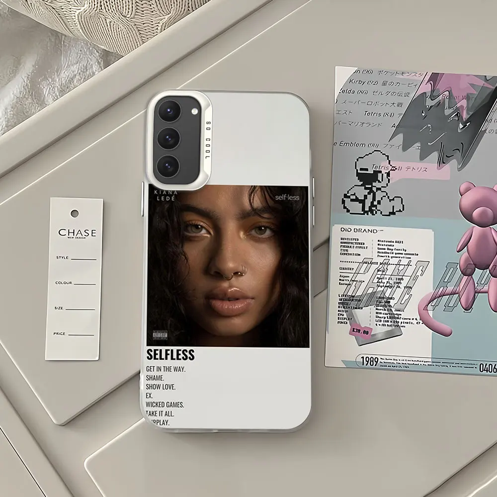 Singer Kiana Ledé Cut Ties For Samsung Galaxy A52 A324G S23 S22 S24 Ultra Black White Shockproof Cover Laser IMD Phone Case