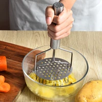 double layer wavy potato masher stainless steel mud pressure machine kitchen vegetable fruit press crusher chopper cooking tools