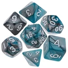 Набор из 7 многогранных кубиков, цифровые двойные цветные кубики для DND D  D RPG, ролевые игры, вечерние принадлежности
