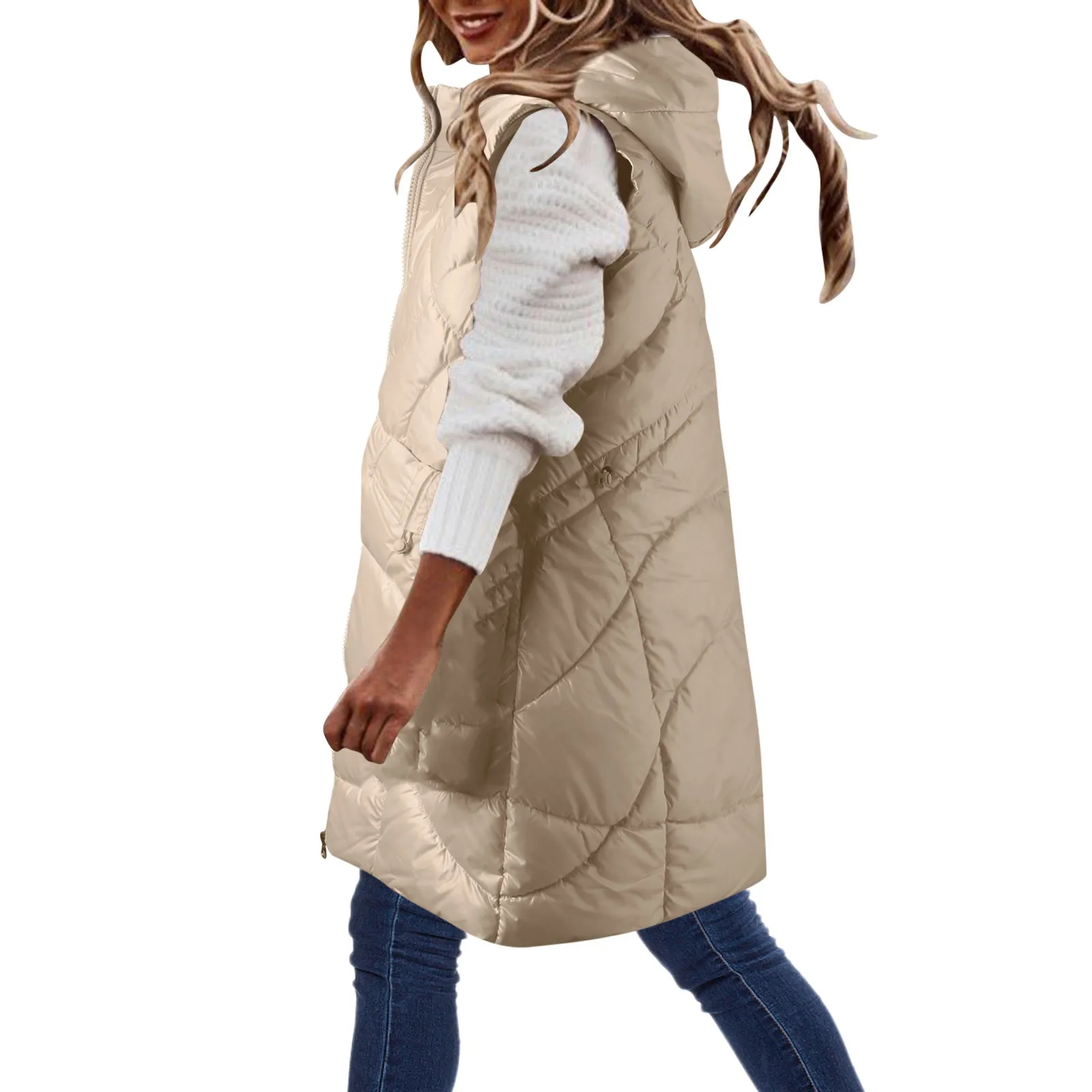 Womens Down Vest Winter Warm Coat 2022 Sleeveless Hooded Fashion Thickened Vest Jacket Women Casual Streetwear Outwear