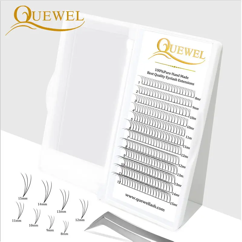 

Quewel 3D/4D/5D/6D Premade Volume Eyelashes Extension Short Stem False Lashes Faux Mink Narrow Russia Fans Eyelash Wholesale