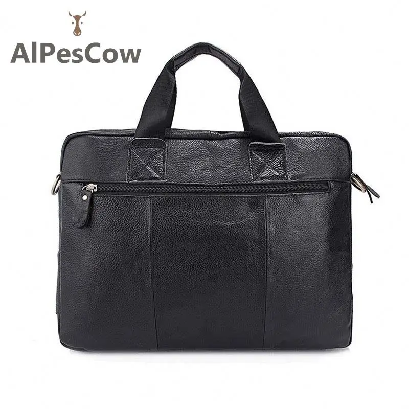 Business 100% Alps Cowhide Laptop Bag Design Genuine Leather Tote Briefcase For Men Casual Vintage Male Luxury Designer Handbags
