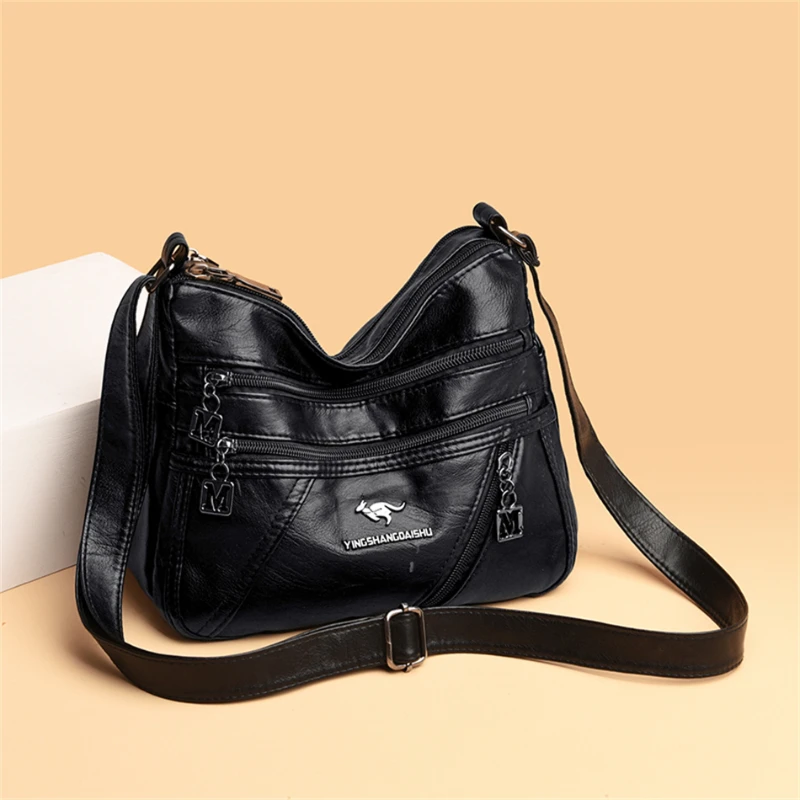 

High Quality Soft Leather Luxury Handbags Purse Women Bag Designer Multi-pocket Crossbody Shoulder Bag for Female 2022 Trend Sac