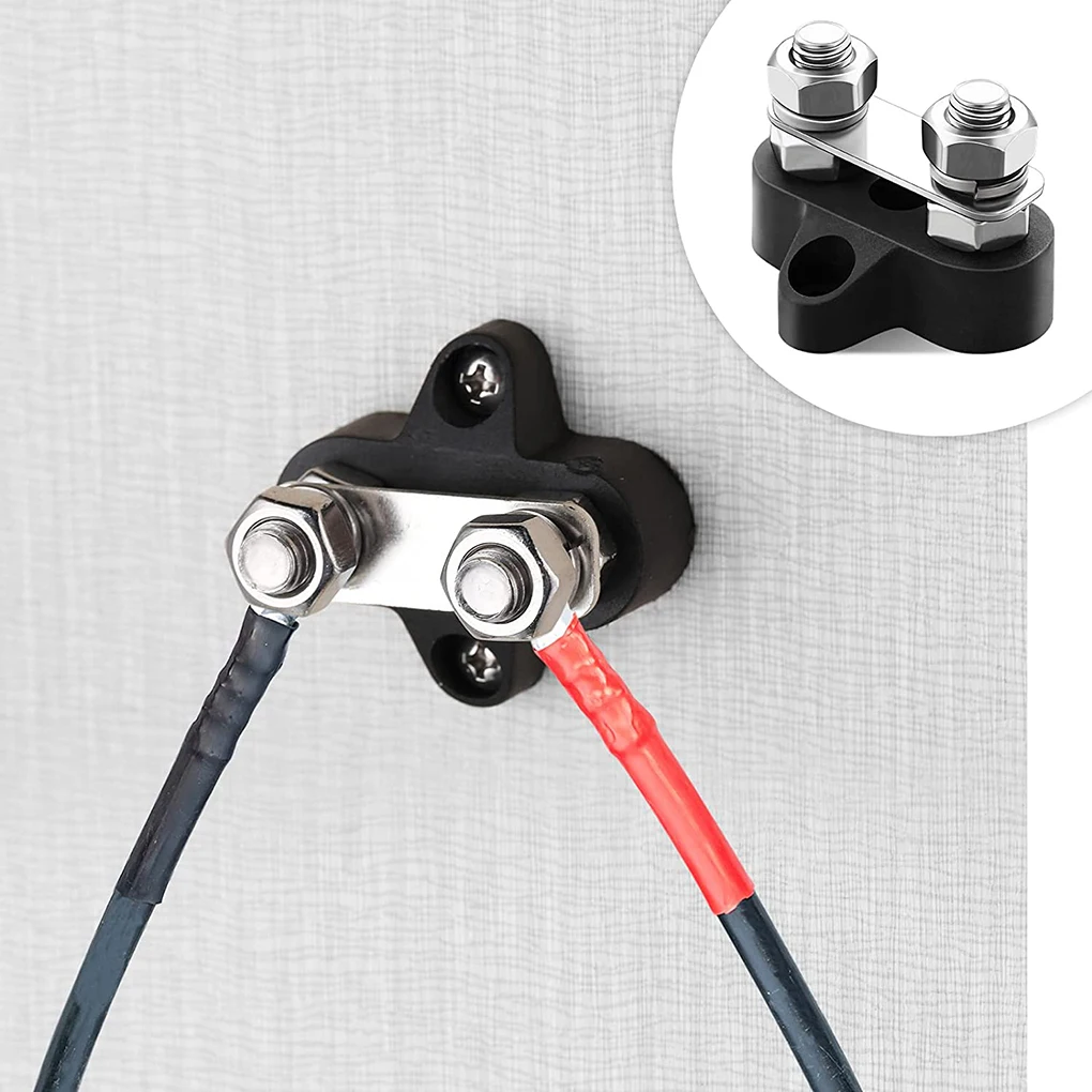 

1 Pair Boat M8 Terminal Removable DC 48V Replacing Vehicle RV Dual Stud Terminals Accessories with Mounting Screws