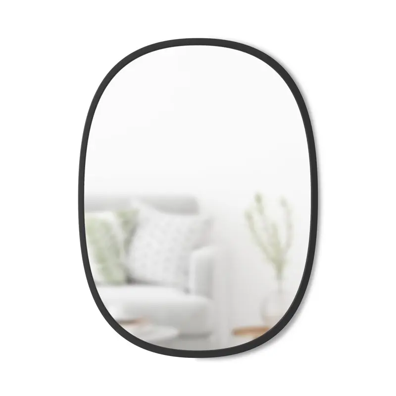 

18" x 24" Oval Wall Mirror Black