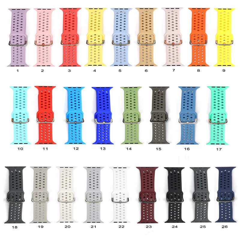 Ремешок силиконовый для apple watch band 4 3 2 1 Band 44/40 мм браслет iwatch series 38/42 аксессуары