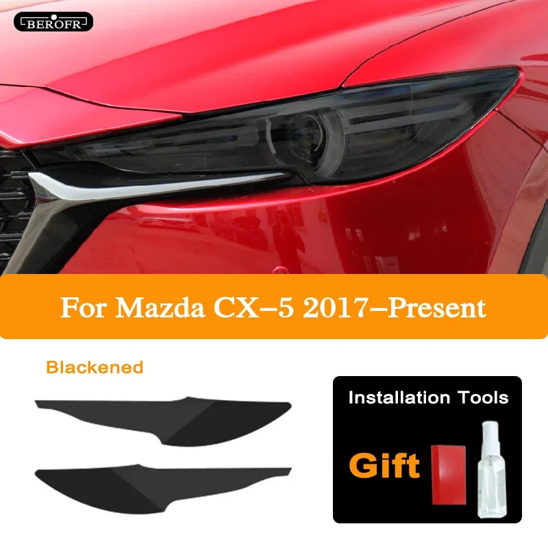 

Для Mazda CX5 KF 2018 2019 2020 KE 2012-на защитная пленка для фар автомобиля, дымчатая черная прозрачная наклейка из ТПУ, аксессуары