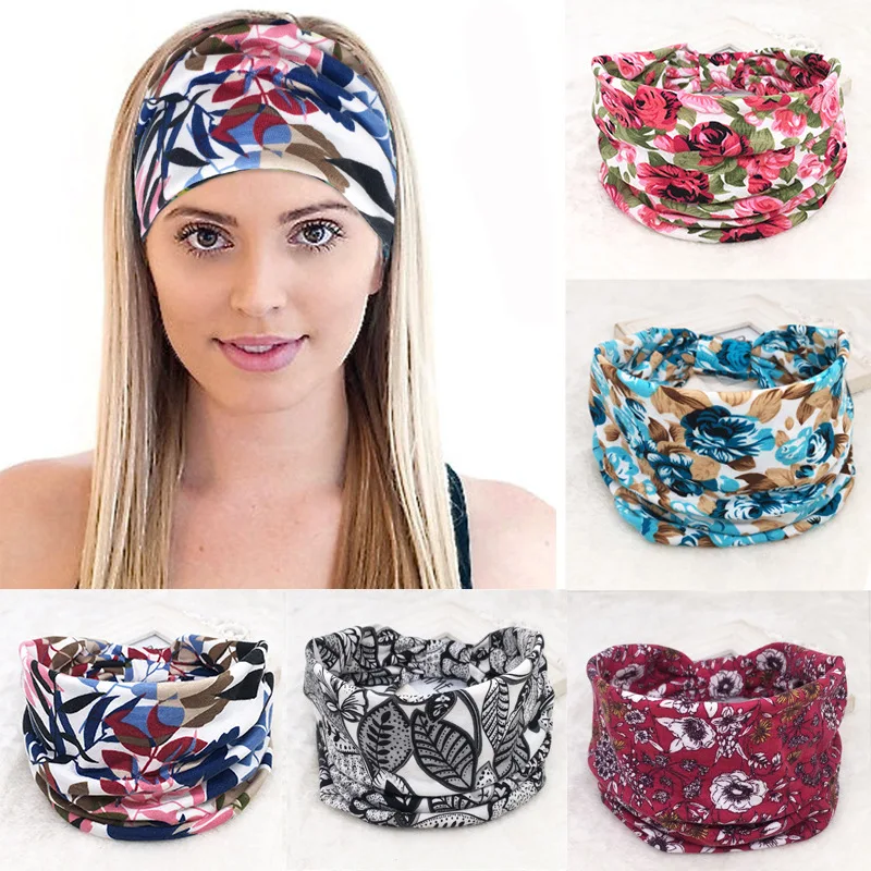 

Bohemian Printed Headband Women's Wide SportS Hair Bands Accessories