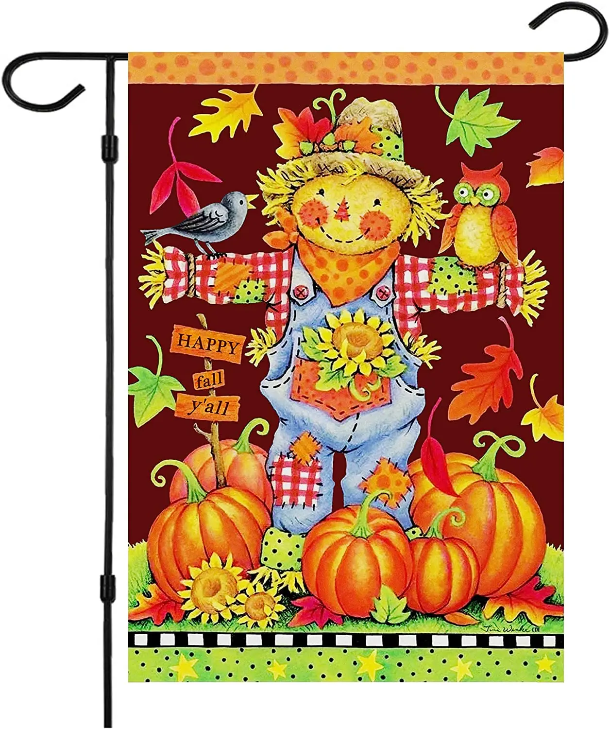 

Happy Fall Garden Flags Double Sided Autumn Flag Scarecrow Harvest Pumpkin Yard Decorations Fall House Flags 12x18 Inch Small