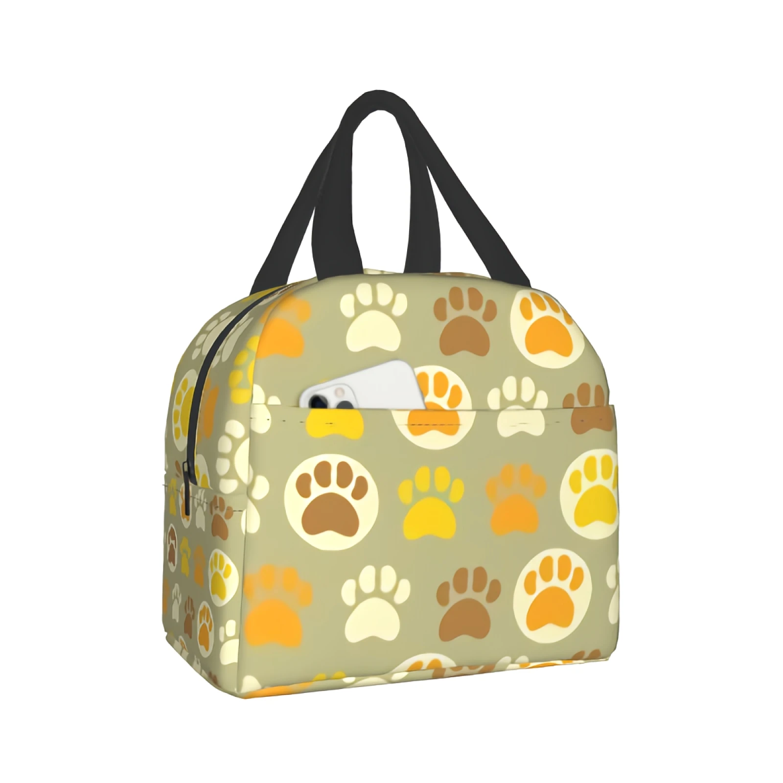 

Dog Cat Paw Prints Kids Lunch box Insulated Soft Bag Cooler Back Thermal Meal Tote Reusable Portable Cooler Lunch Box Picnic