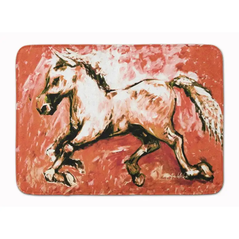 

Treasures MW1170RUG Shadow the Horse in Red Machine Washable Memory Foam Mat, 19 X 27 Wall tiles stickers waterproof Cslcomanias