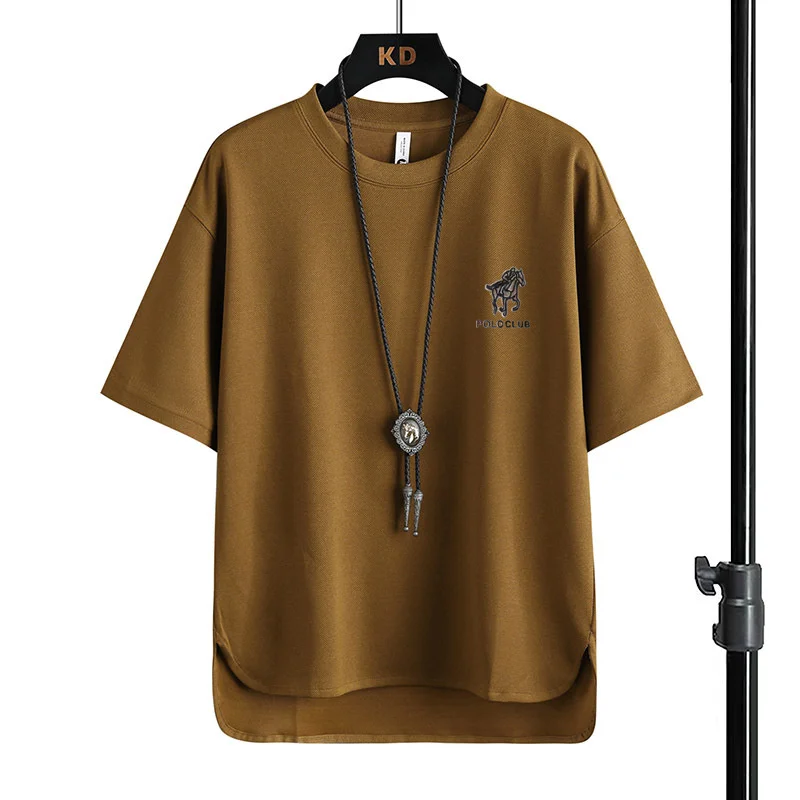 

2023 streetwear mens T-shirt Men's Short Sleeve Summer New Solid Youth Round Neck Fashion Trend Loose ins