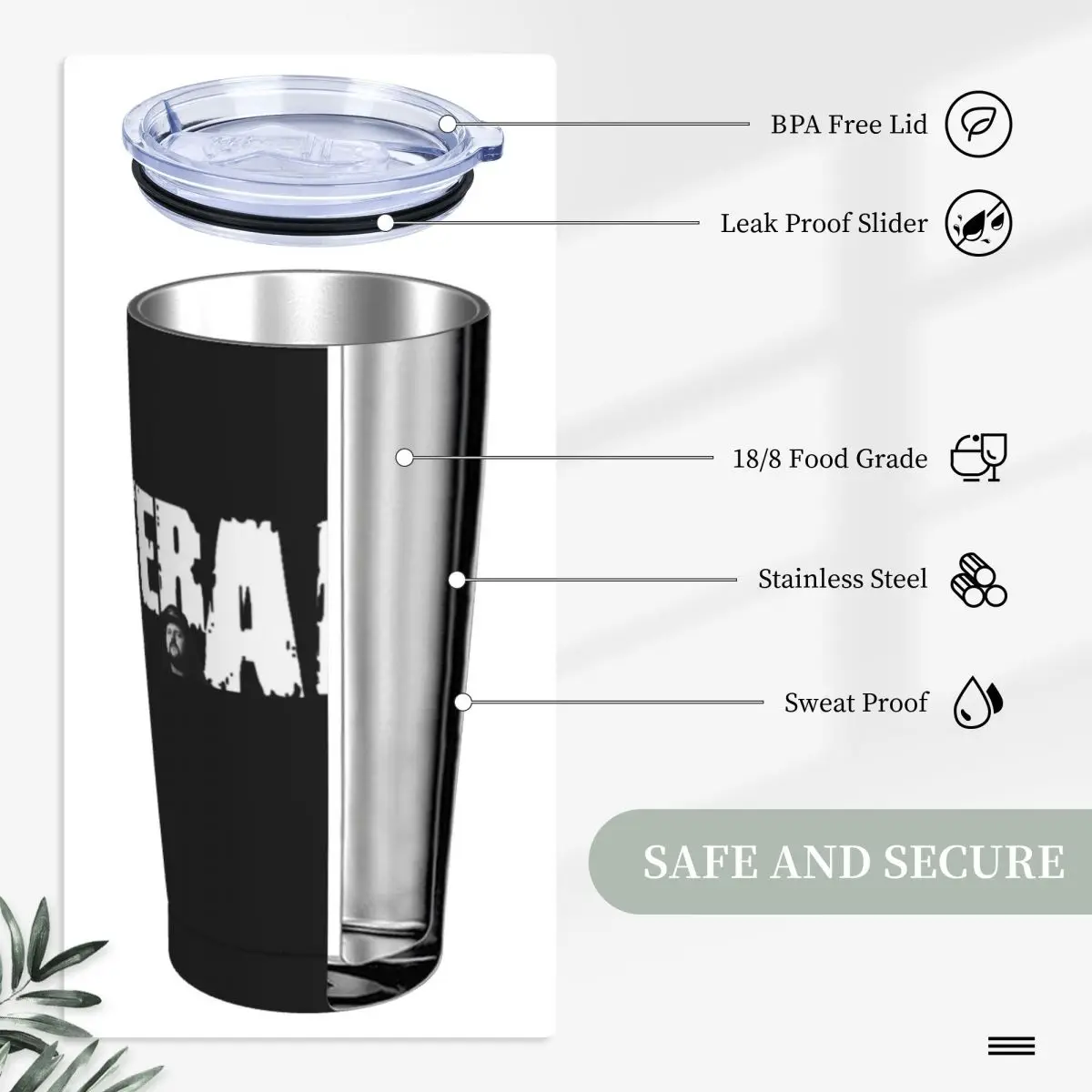 Винтажная Термокружка Pantera из тяжелого металла с логотипом соломинкой кофейные