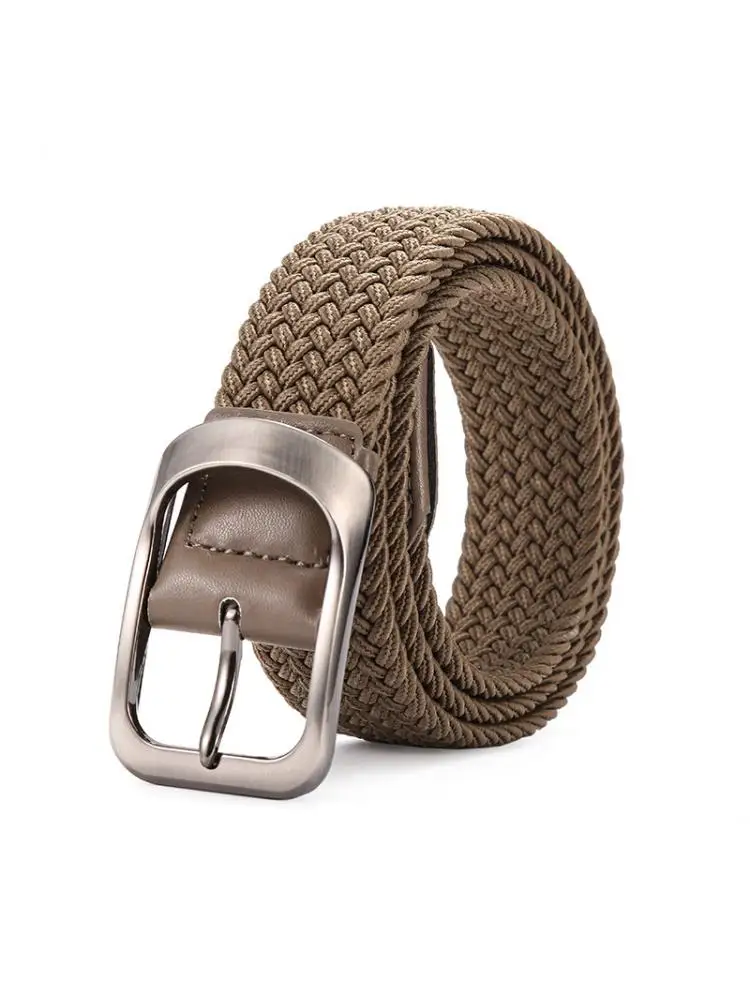 New Woven Elastic Men Belt Punching Pin Buckle Women Canvas Fashion Leisure High Quality Easy Carry Luxurious And Fashionable