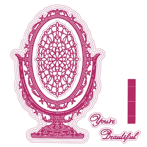 

beautiful mirror Metal Cutting Die 2022 New Diy Molds Scrapbooking Paper Making Cuts Crafts Big Die Handmade