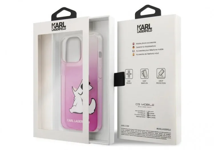 Чехол CG Mobile Karl Lagerfeld PC/TPU Choupette Fun Hard Gradient для iPhone 13 Pro Max цвет Розовый - купить по