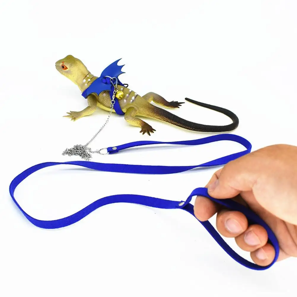 

Reptile Outdoor Walking Harness Leash with Cool Wing Adjustable Leash Training Traction Rope For Bust Within 8-18 Cm