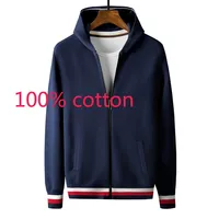 New Autumn Cardigan Men Pure Cotton Jacket Loose Fashion Knitted Hoodie Zipper Casual Computer Knitted Sweater Plus Size M-4XL