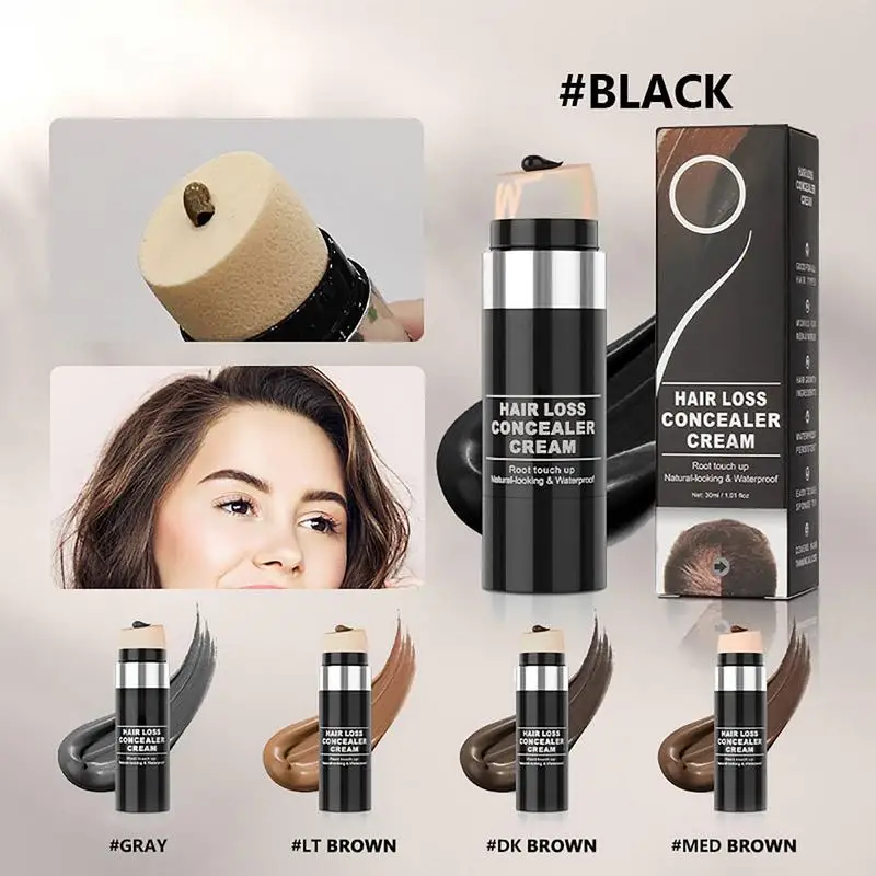 

30ml Waterproof Hair Loss Concealer Cream Unisex Natural-Looking Instantly Hair Filler For Men Hair Color For Gray Hair Coverage
