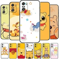 cute winnie the pooh phone case for xiaomi redmi 11 lite pro ultra 10 9 8 mix 4 fold 10t black cover silicone back prett