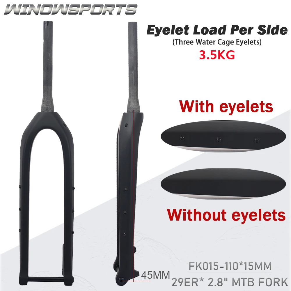29er MTB Карбоновая вилка Boost 110*15 мм горная горный велосипед карбоновая жесткая 1-1/8