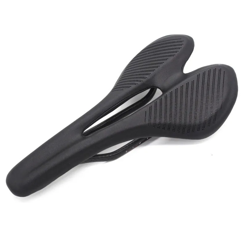 

Bike Saddle Mountain Highway Vehicle Carbon Fiber PU Leather Light Hollow Seat Bag Ultra Light Carbon Bow Bottom Comfortable Men