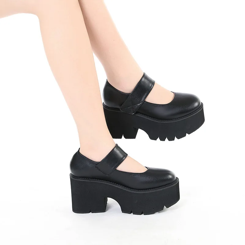 

New Lolita Shoes Japanese Mary Jane Shoes Women Vintage Girls Students JK Uniform Platform Shoes Cosplay High Heels Plus Size43