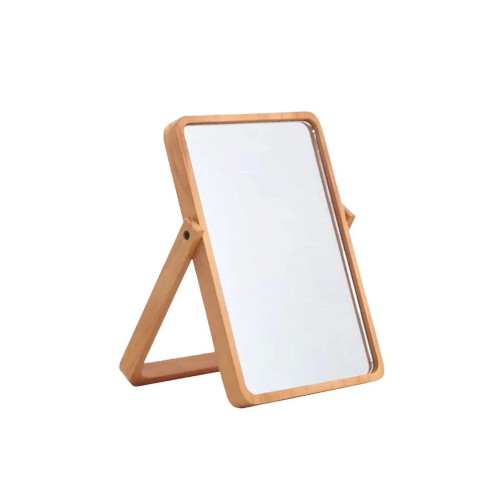 

Mirror Makeup Vanity Table Foldable Tabletop Wood Folding Mirrors Hanging Portable Standing Desktop Desk Wall Decor Vintage