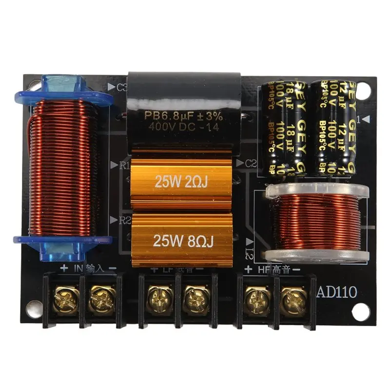 Фото DT1308~250W Аудио-частотный разделитель для двухполосных Hi-Fi колонок, кроссовер для сценического использования, высокомощный разделитель частот №3