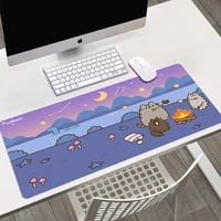 funny cute cat gaming mouse pad anime accessories carpet xxl mause gamer keyboard kawaii desk mat pads large varmilo pc cabinet